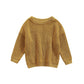 Infant Toddler Baby Girl Boy Knit Sweater Pullover Sweatshirt Long Sleeve Shirt Tops Knitted Fall Winter Clothes (Yellow, 3-6 Mo