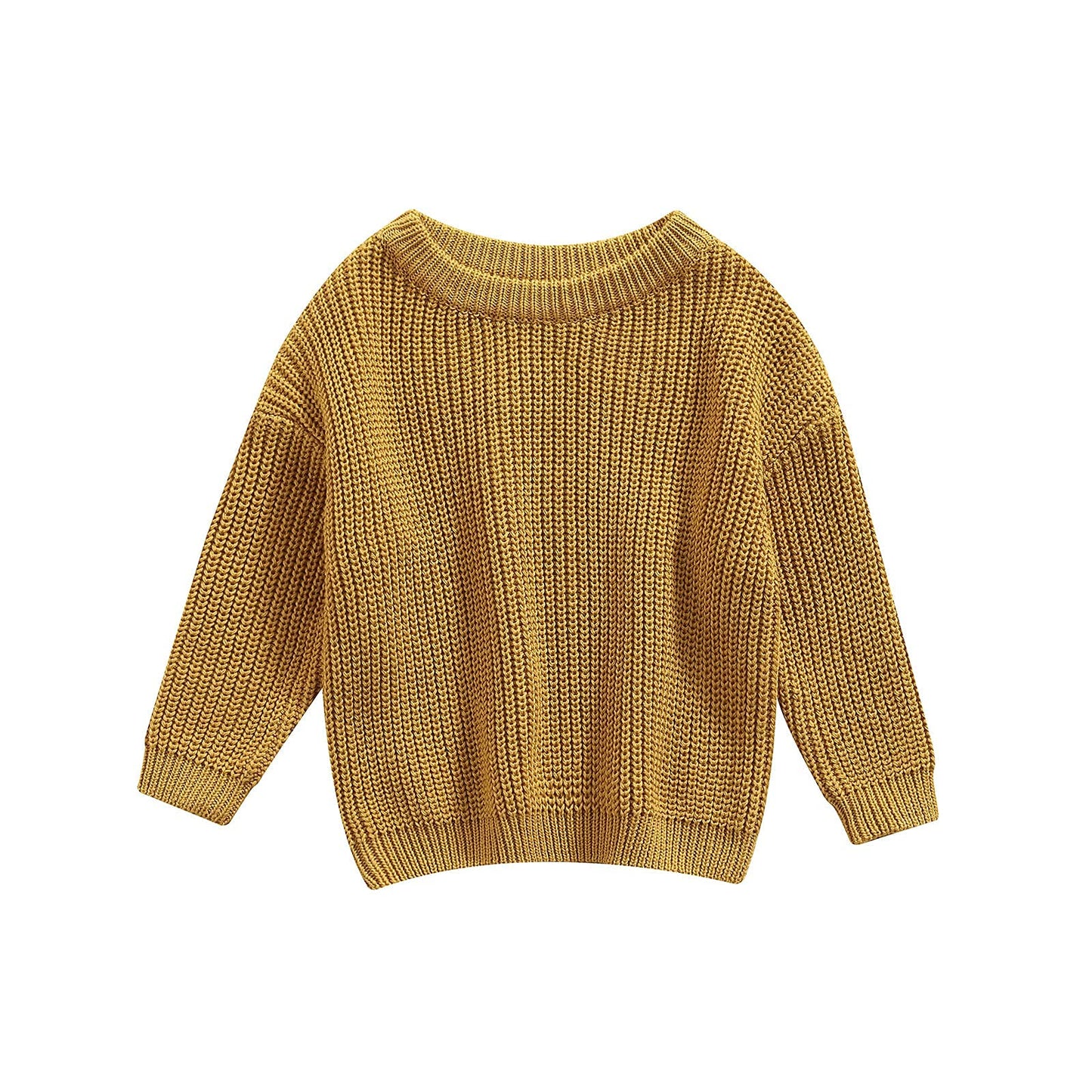 Infant Toddler Baby Girl Boy Knit Sweater Pullover Sweatshirt Long Sleeve Shirt Tops Knitted Fall Winter Clothes (Yellow, 3-6 Mo