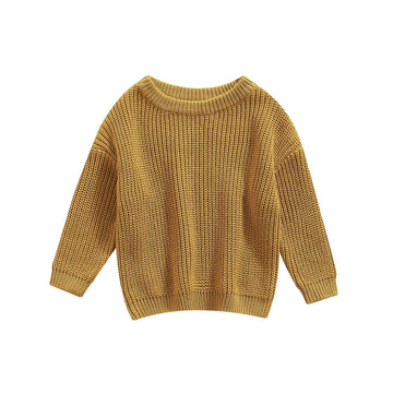 Infant Toddler Baby Girl Boy Knit Sweater Pullover Sweatshirt Long Sleeve Shirt Tops Knitted Fall Winter Clothes (Yellow, 3-6 Mo