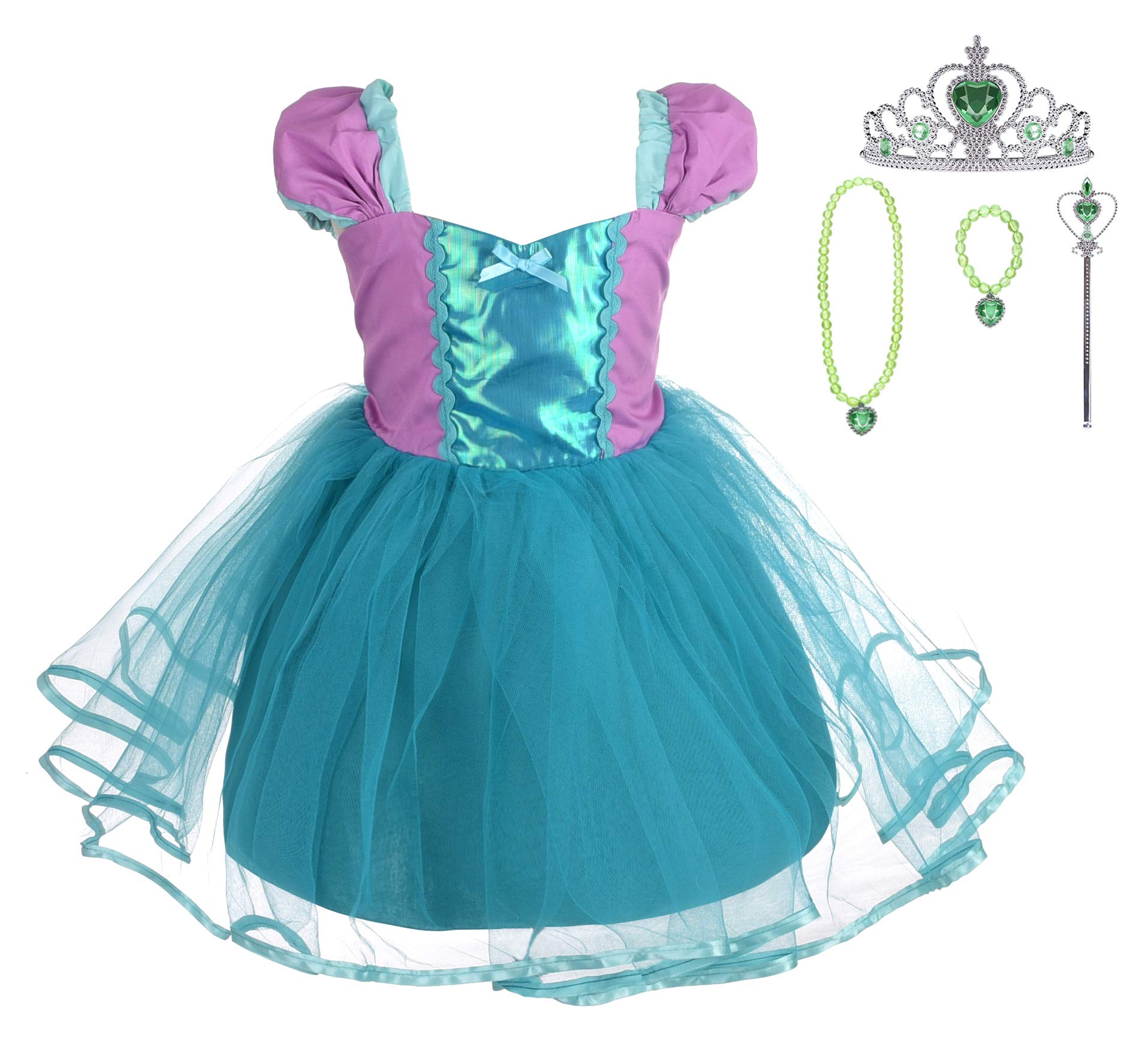 Lito Angels Princess Dress Up Mermaid Costumes For Baby Girl Halloween Christmas Fancy Party With Accessories Size 12-18 Months