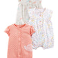 Simple Joys by Carters Baby Girls 3-Pack Snap-up Rompers Pants, dino/floral/Snail, 24 Months