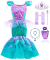 Oskiner Mermaid Costume For Girls,Mermaid Dress For Girls Kids (Blue, 4-5Years)