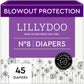 LILLYDOO Baby Diapers - Size 8 (37+ lbs), Half-Monthly Supply (45 Count), Leak Protection, Skin-Friendly, Ultrasoft, Perfume- & 