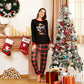 Iffei Christmas Pajamas For Family Matching Pj'S Sets With Letter Elf Printed Long Sleeve Tee And Plaid Bottom With Pocket 3-6Mo
