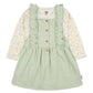 Gerber Baby Girls Toddler 2 Piece Overall Dress Set, Green Floral, 18 Months
