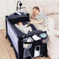Todefull 4 In 1 Pack N Play, Multifunction Baby Bassinet Bedside Crib, Portable Baby Nursery Center Playard W/Baby Changing Tabl