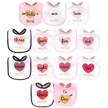 Hudson Baby Unisex Baby Cotton Bibs, Hello World, One Size