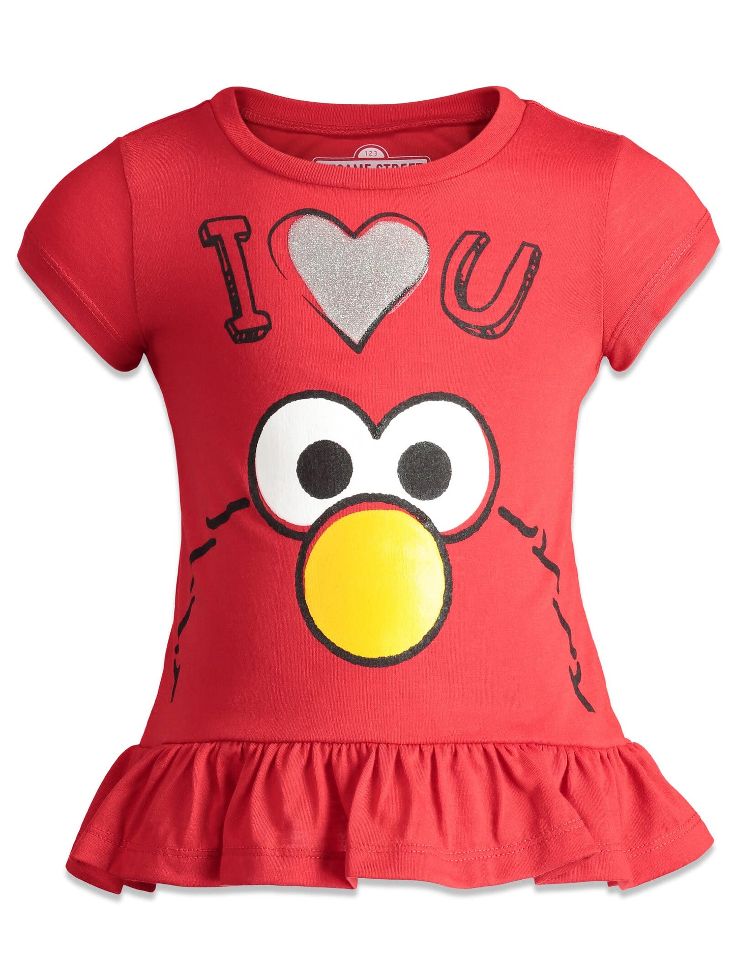Sesame Street Elmo Big Bird Cookie Monster Toddler Girls T-Shirt And Leggings Outfit Set Red 2T
