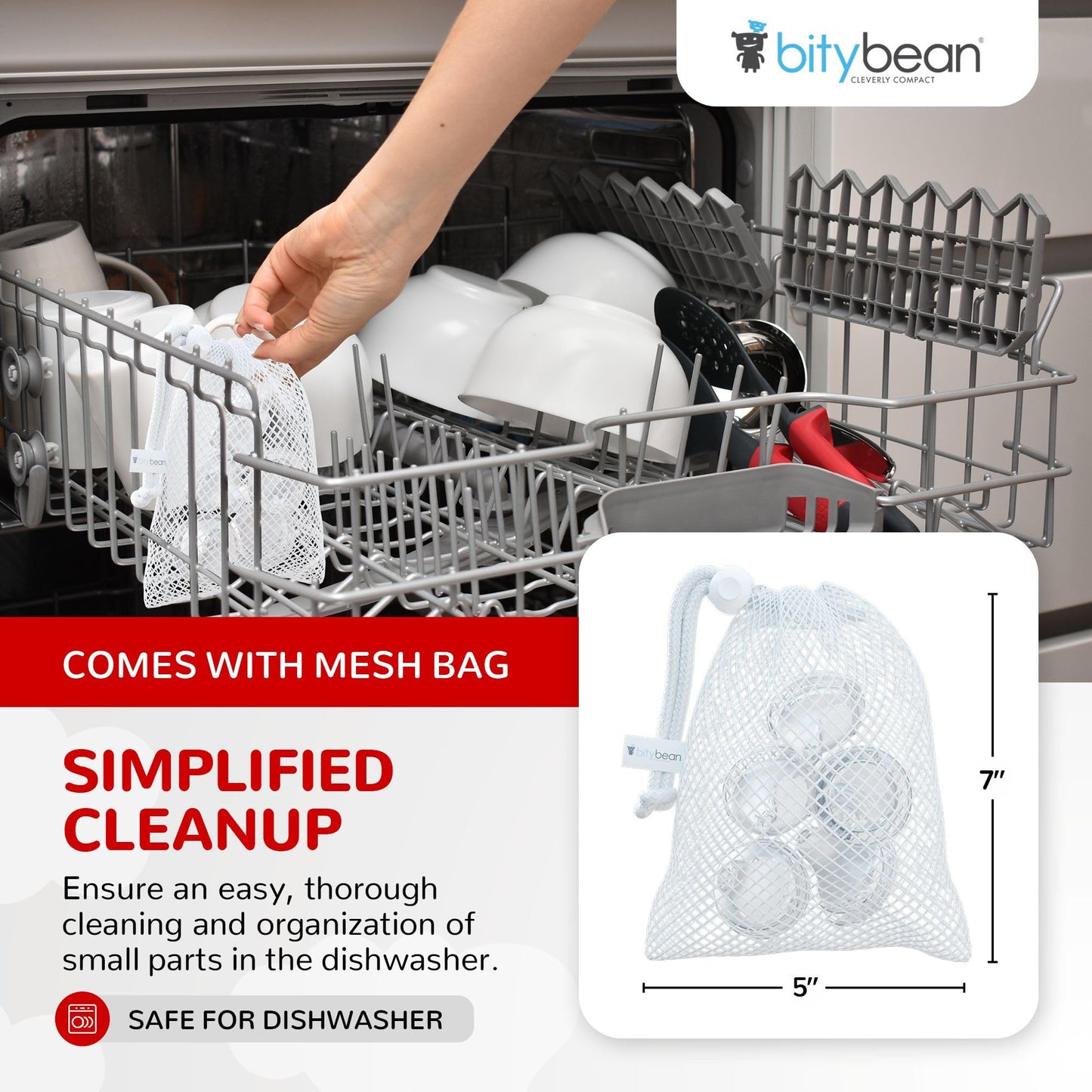 Bitybean - Nuk Nipple Replacement Spouts, Clear Silicone, Pack Of 10 With Dishwasher Safe Mesh Bag - Fits Nuk Bottle (10)