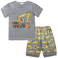 Little Boys Truck 2 Piece Pajamas Shorts 100% Cotton Sleepwear For Kids Size 4 5 T