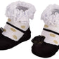 Brubaker 3 Pairs Of Baby Socks Girls 0-12 Months - Festive Socks Black/White