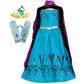 Cokos Box Girls Coronation Dress Costume Cape Gloves Tiara Crown Accessories Kids Set, 4 Years, Blue-Purple