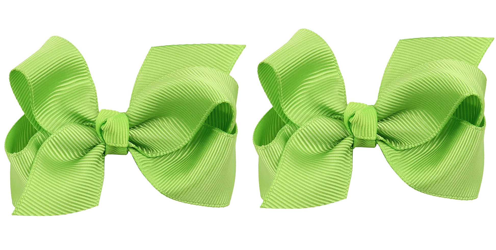 Zoonai 3 Inch Baby Girl Hair Bows Boutique Hair Clip Teens Toddlers Hairpin Headwear - Set Of 2 (Light Green)