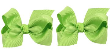 Zoonai 3 Inch Baby Girl Hair Bows Boutique Hair Clip Teens Toddlers Hairpin Headwear - Set Of 2 (Light Green)