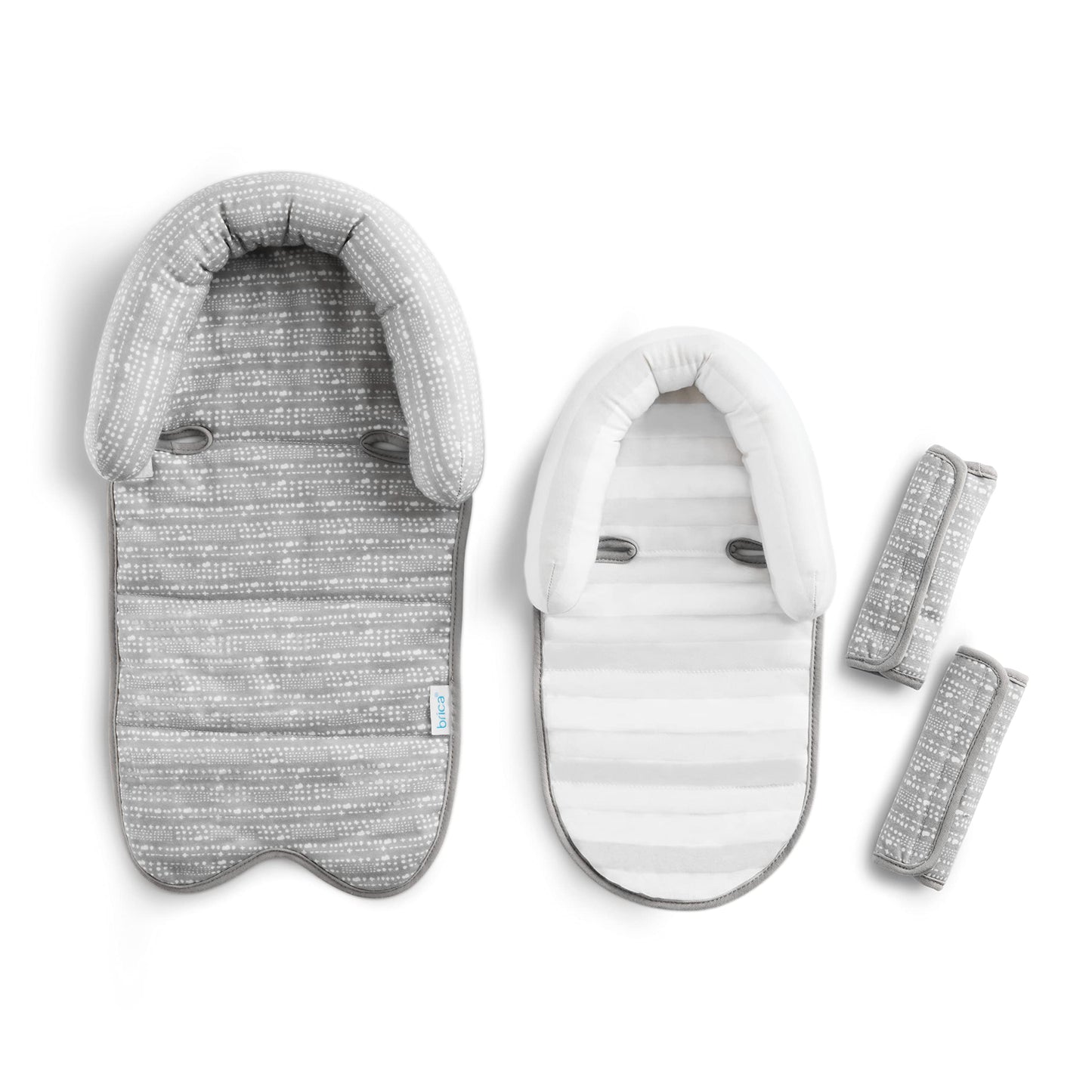 Munchkin Brica Xtraguard Car Seat Head Support For Baby, Includes Strap Covers And Silver-Ion Technology, Dots