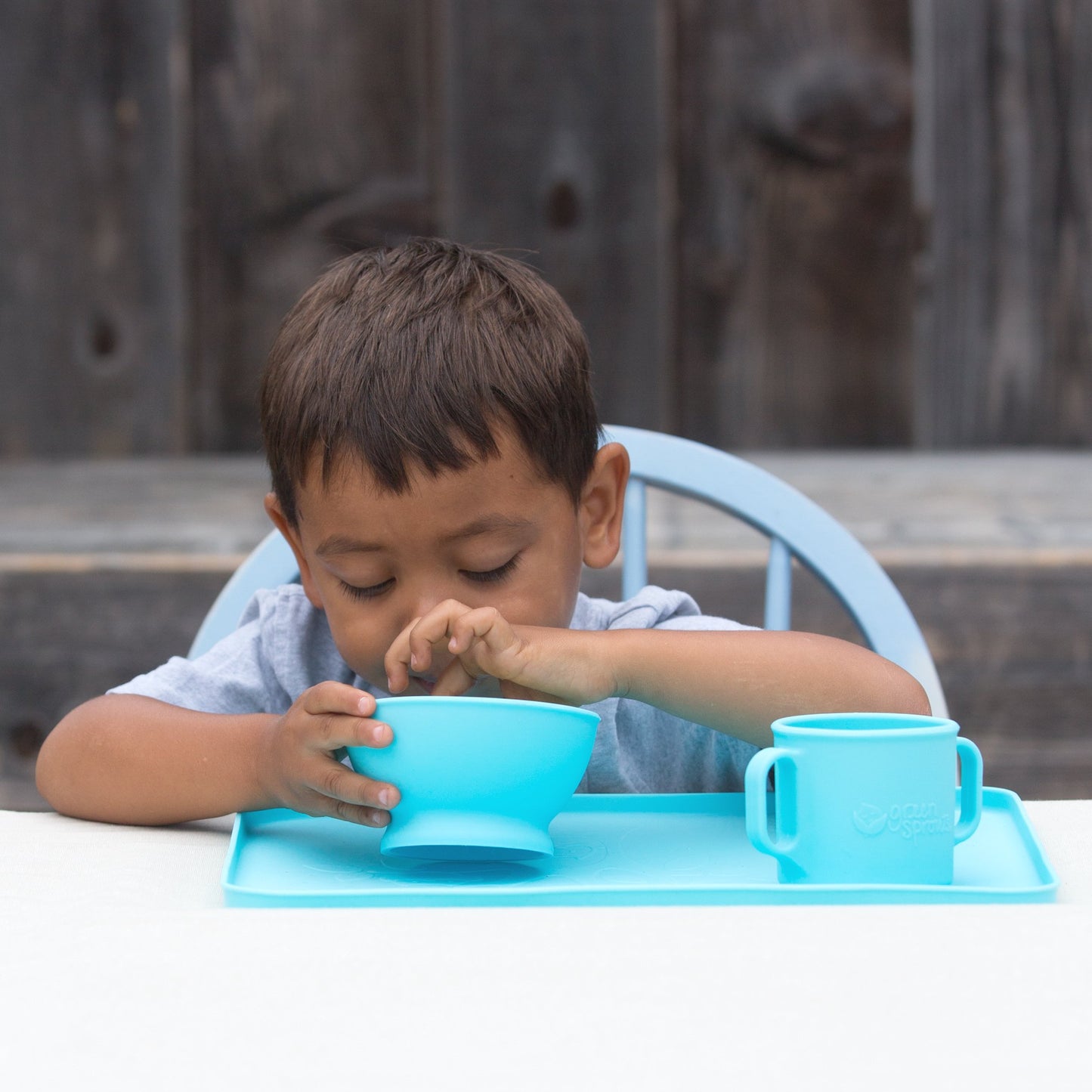 Green Sprouts Feeding Bowl Made From Silicone Gently Transitions Baby To Pureed Food Easy To Hold, Durable, Unbreakable, Heat-Re