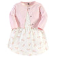 Hudson Baby Baby Girls Cotton And Cardigan Set Casual Dress, Gold Unicorn, 5T Us
