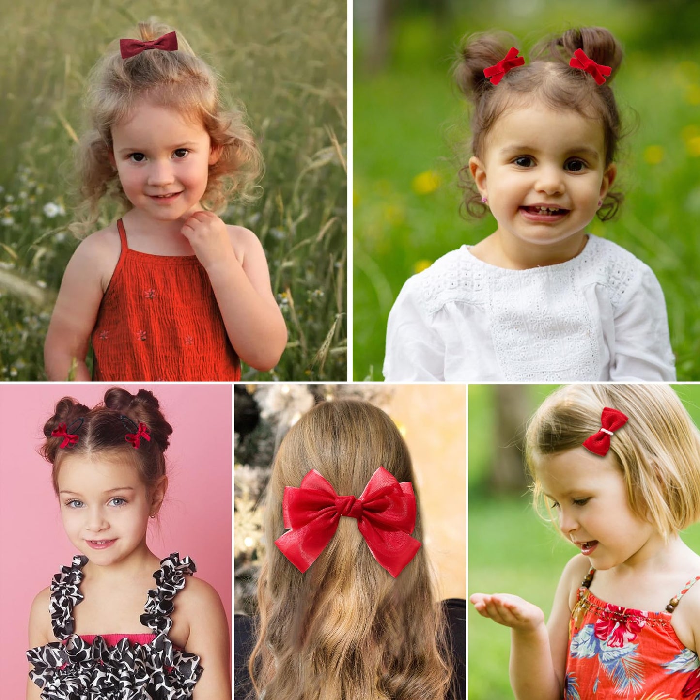 Lmymhmlm 18Pcs Red Hair Bows For Girls,Baby Girls,Toddler Girls And Teen Girls.Alligator Hair Clips,Hair Barrettes,Hair Ties,Sna