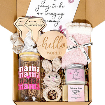 New Mom Gift Basket & Baby Gifts, Baby Shower Gifts For Expecting Mommy To Be, New Mom Care Package After Birth Post Partum Esse