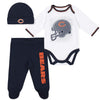 Gerber Nfl Chicago Bears 3 Pack Bodysuit Footed Pant And Cap Registry Gift Set, Navy/White Chicago Bears, 6-9M