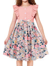 Arshiner Little Girls Dresses Cute Sleeveless Pink Floral Print Toddler Dress Valentine Sundress For Kids Size 3