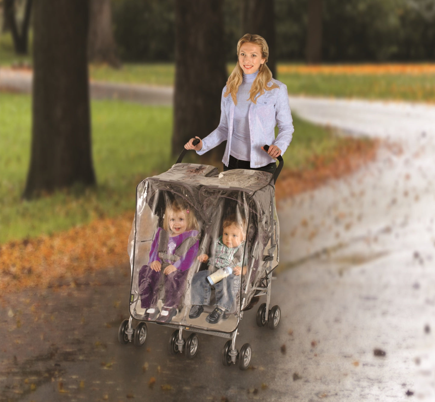Jeep Side By Side Stroller One Size Weather Shield, White
