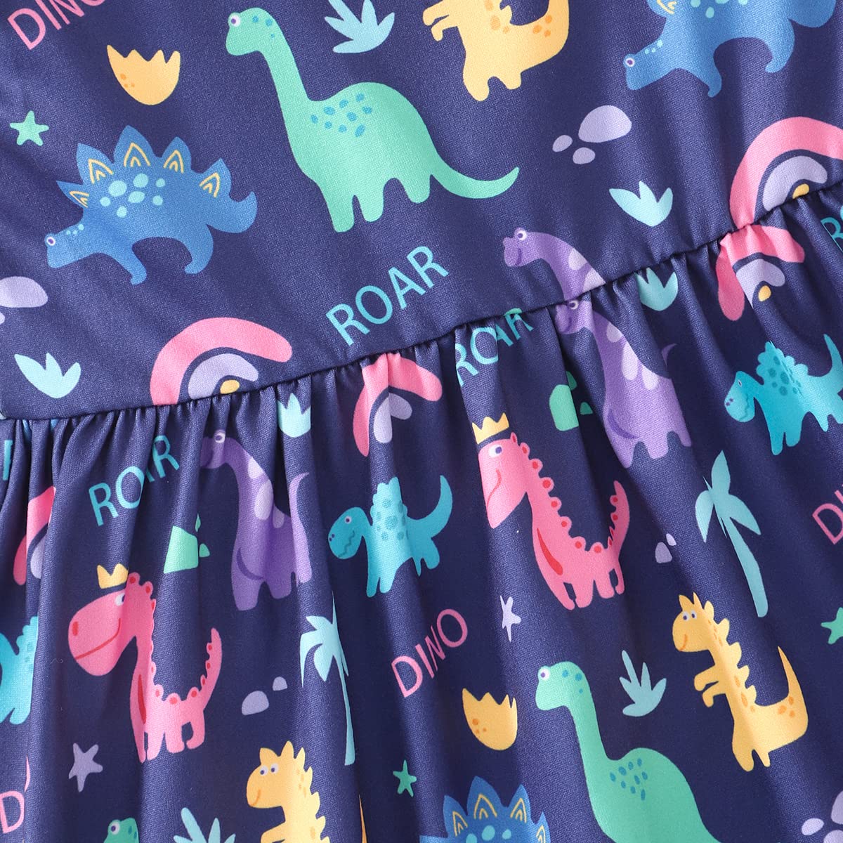 Zarmfly Girl Dinosaur Dress Kids Summer Dresses Back To School Outfits Dinosaur Clothes For Girls 5T