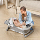 Collapsible Baby Bathtub For Newborns To Toddler With Real-Time Temp Monitor & Floating Cushion,Portable Travel Tub For 0-36 Mon