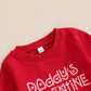 Iddolaka Toddler Baby Girls Valentines Day Outfits Long Sleeve Letter Sweatshirt Shirt Heart Flared Pants Spring Clothes (B-Prin