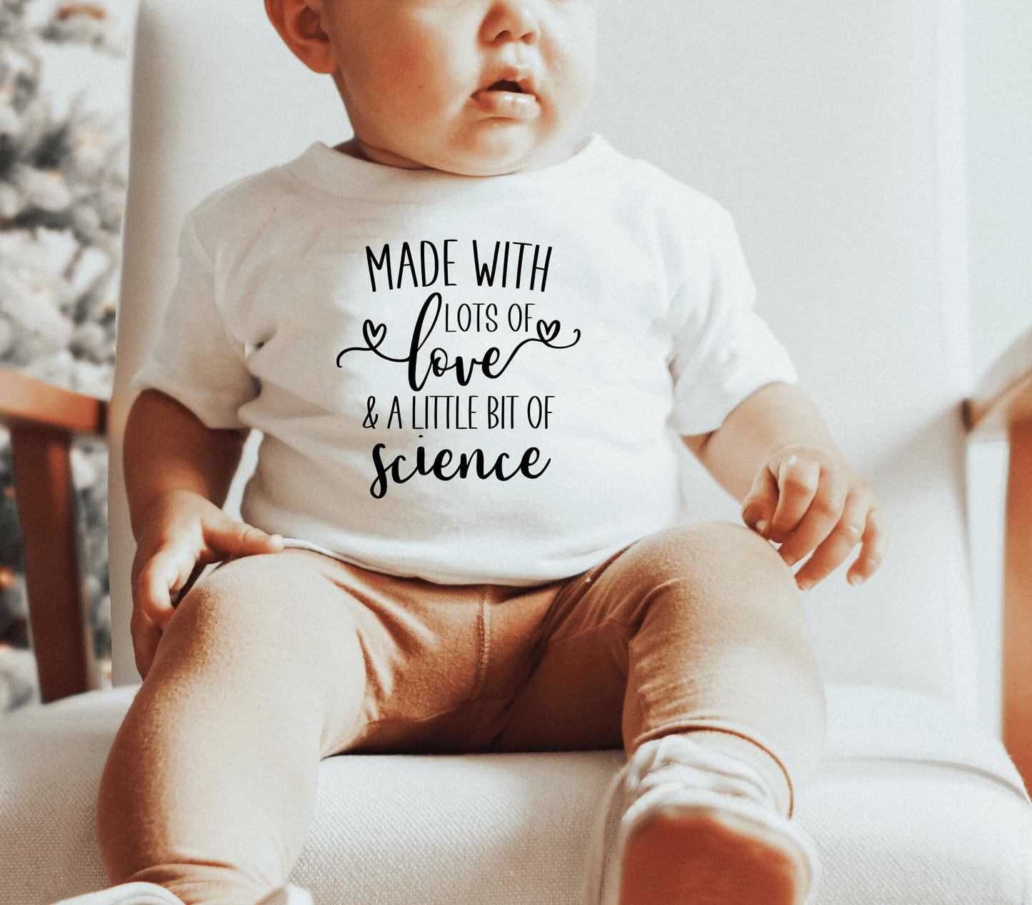 Made With Lots Of Love And A Little Science Bodysuit Ivf Baby Pregnancy Announcement Worth Every Shot Reveal Gift (0-6 Months, H