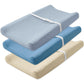 SNOOZYNEST 3 Pack Muslin Changing Pad Cover, Solid Changing Table Pad Cover, Soft Breathable Double Layer Boho Changing Pad Shee