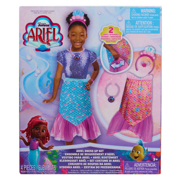 Disney Junior Ariel 2-In-1 Dress Up Set For Pretend Play, Sizes 4-6X, 4-Pieces, Mermaid, Kids Toys For Ages 3 Up By Just Play
