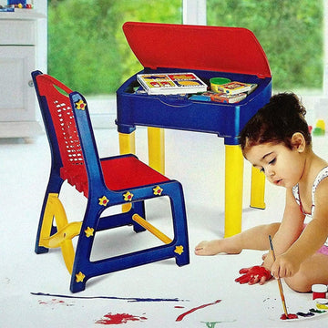 Nilkamal Apple Junior Study Table And Chair Set With Storage For Stationary | Laptop Desk | Dining Breakfast Table For Eating | 