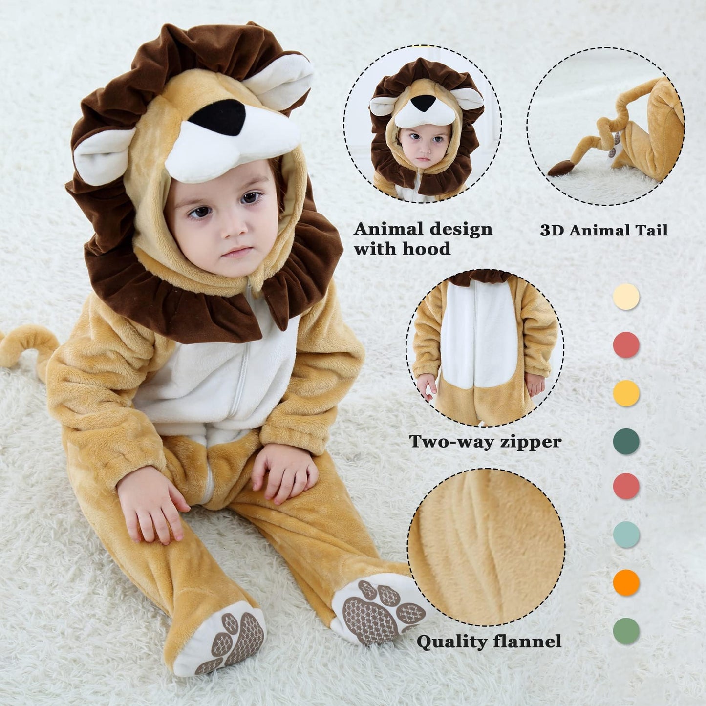 Tonwhar Baby Boy'S Girl'S Animal Bodysuit Infant And Toddler'S Romper Jumpsuit Halloween Costume Partywear(4-5T)