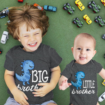 Funnycokid Big Brother Little Brother Matching Outfits Big Brother Toddler Shirt Newborn Baby Gifts Clothes, Kid(5T)/Baby(3-6 M)