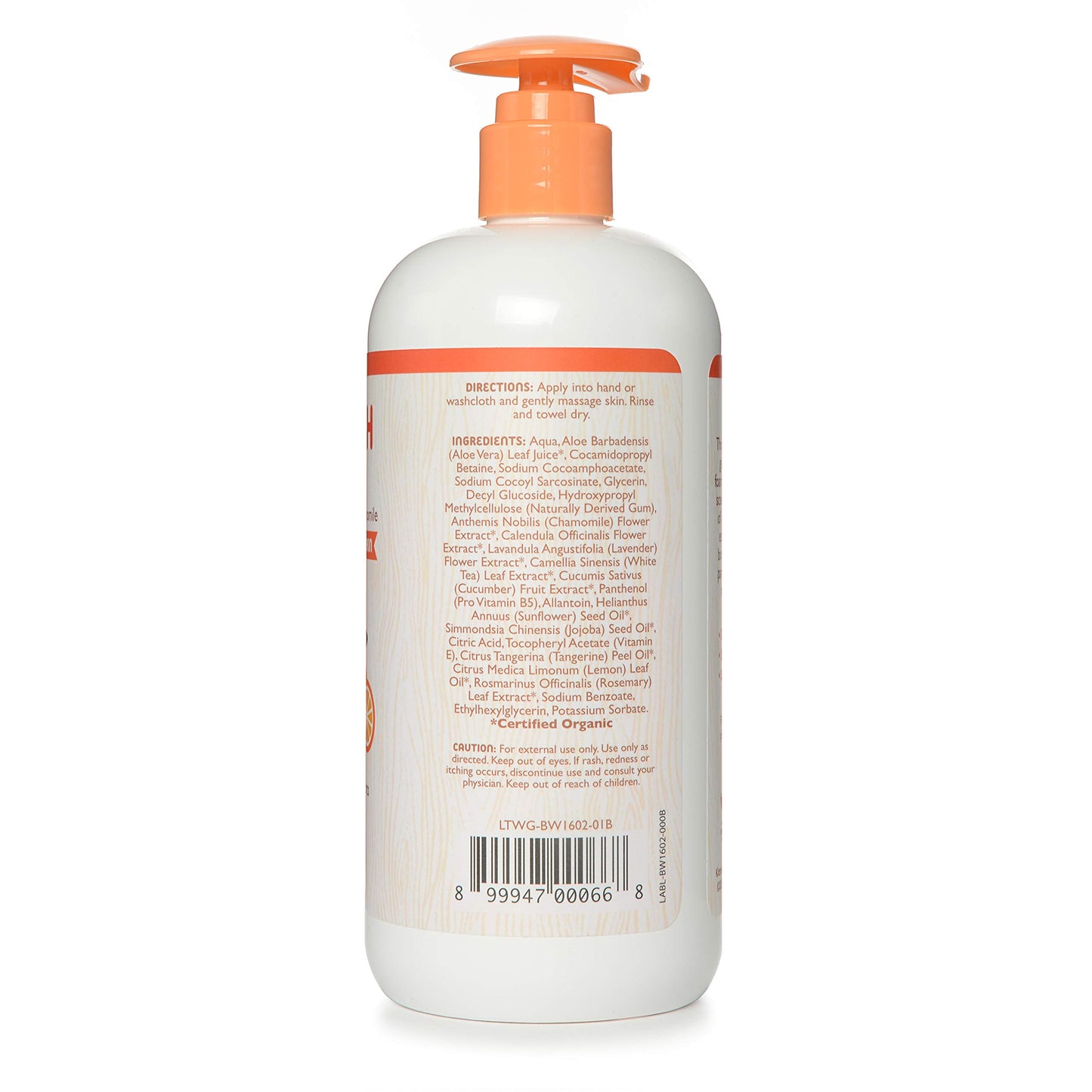 Little Twig 2-In-1 Baby Wash, Hypoallergenic Body Wash With Organic Ingredients, Baby Bath Essentials, Happy Tangerine, 17 Fl. O