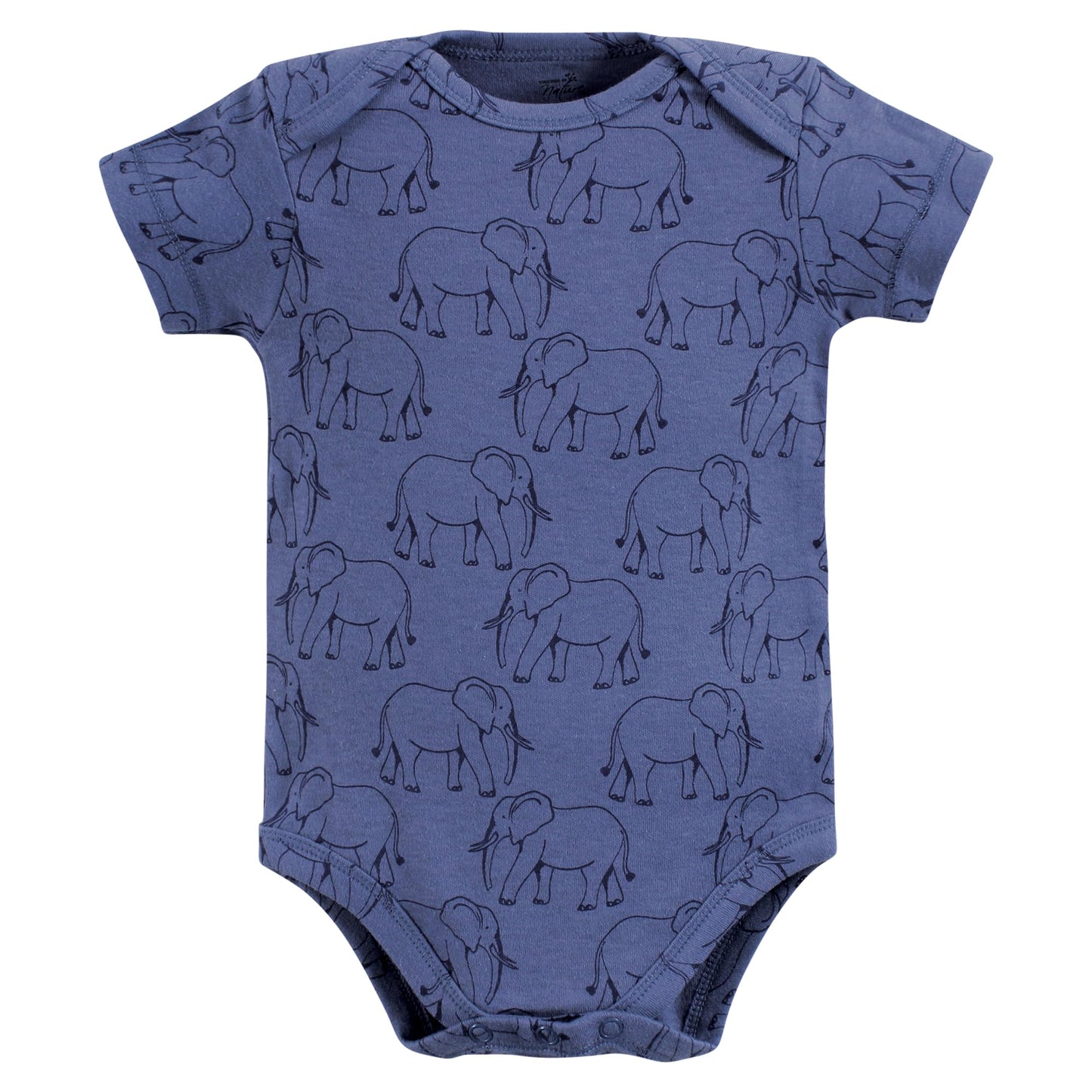 Touched By Nature Unisex Baby Organic Cotton Bodysuits, Blue Peanut, 3-6 Months