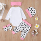 Aslaylme Newborn Girl Outfits Baby Coming Home Outfit Going Home Outit Baby Girl Bodysuit (Pink Long,0-3 Months)
