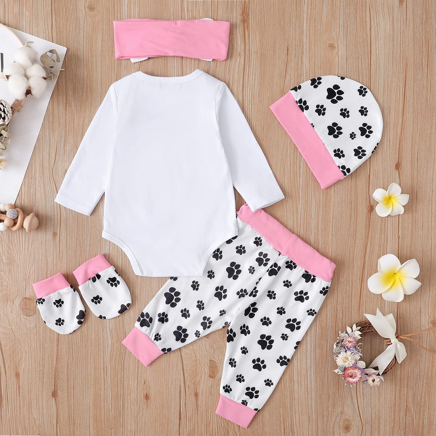Aslaylme Newborn Girl Outfits Baby Coming Home Outfit Going Home Outit Baby Girl Bodysuit (Pink Long,0-3 Months)
