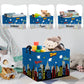 Clastyle 36L Large City Skyline Blue Book Shelf Basket Hero Comic Zap Wow Boom Gift Basket For Kids Room Nursery Rectangle Build