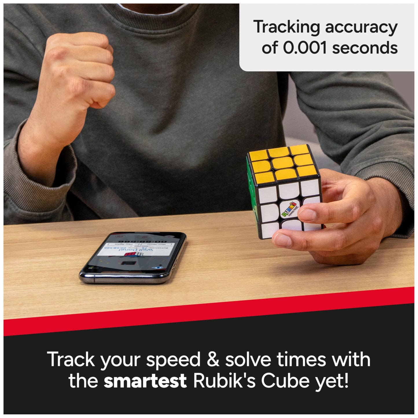 Rubiks Cube, The Original Rubiks Cube ConnectedX, Bluetooth-Enabled 3x3 Speed Cube with Guided Learning App for Beginners, Brai
