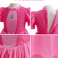Yuegoo Princess Peach Costume Dress For Girls Kids, Super Bros Princess Peach Cosplay Halloween Party Dress Up Suit 3-12Y (110(4
