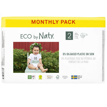 Eco By Naty Baby Diapers - Plant-Based Eco-Friendly Diapers, Great For Baby Sensitive Skin And Helps Prevent Leaking (Size 2, 13
