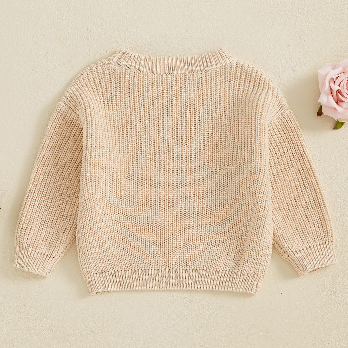 Amnnchya Toddler Infant Newborn Baby Boy Girl Sweater Homemade Rolls Knit Crewneck Pullover Sweatshirt Thanksgiving Outfit (Beig