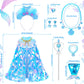 Limiroler Princess Dress Up Toys Princess Dress Up Clothes Rainbow Mermaid Cape Kit 9 Pcs Gift Set For Little Girls 3-8 Years Ol