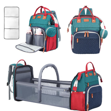 Shengmeister Diaper Bag Backpack, Baby Diaper Bag, Multifunctional Large Capacity, with Diaper Changing Station, Travel Diaper B