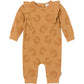 Gerber Baby Girls' Ruffle-Edge Romper, Flower Stamp, 0-3 Months