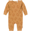 Gerber Baby Girls' Ruffle-Edge Romper, Flower Stamp, 0-3 Months