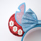 Foeran Mouse Ears Headband Shiny Bows Pink Ears Light Blue For Girls Women