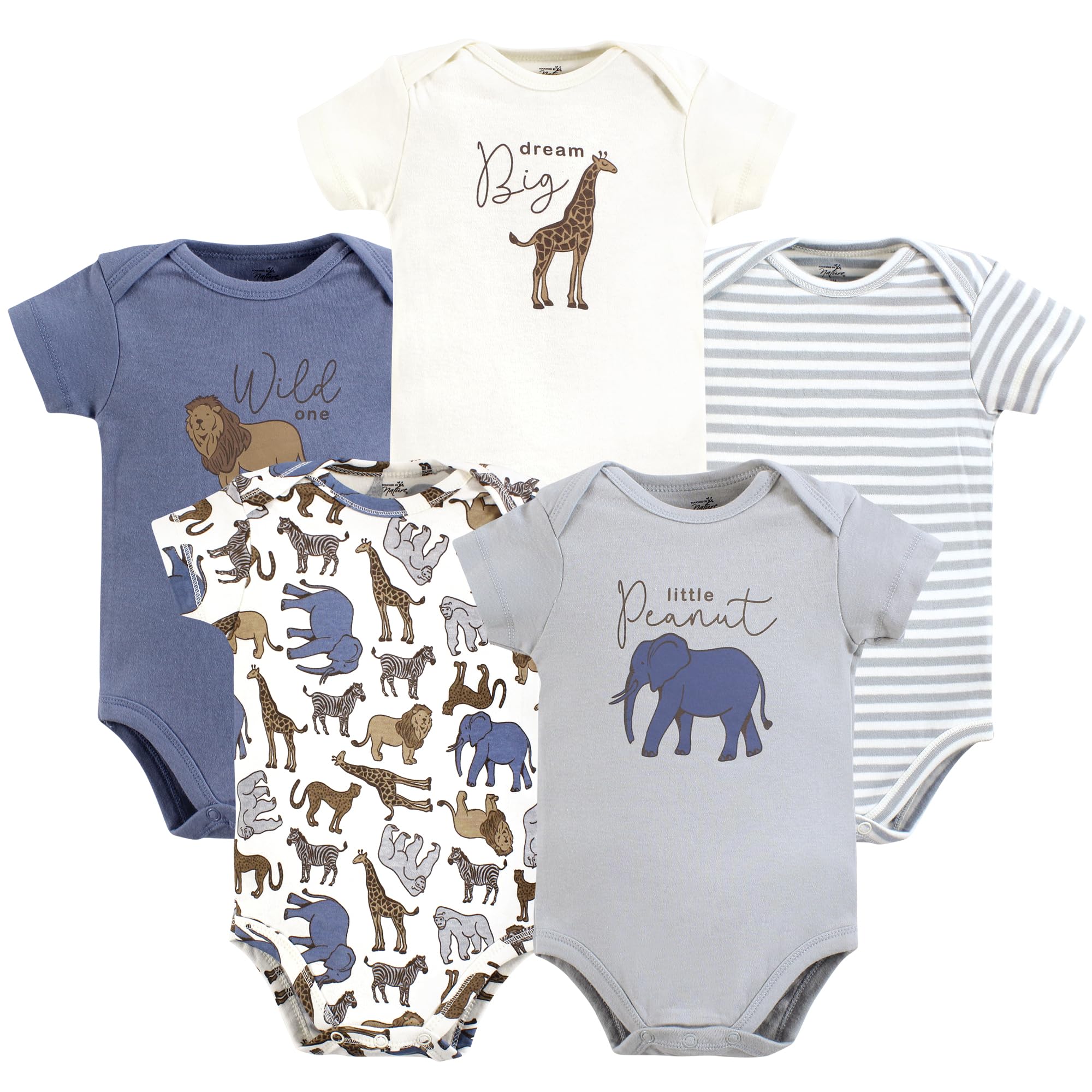 Touched By Nature Unisex Baby Organic Cotton Bodysuits, Classic Safari – Cutebab WBBAPB0D9CCXF94